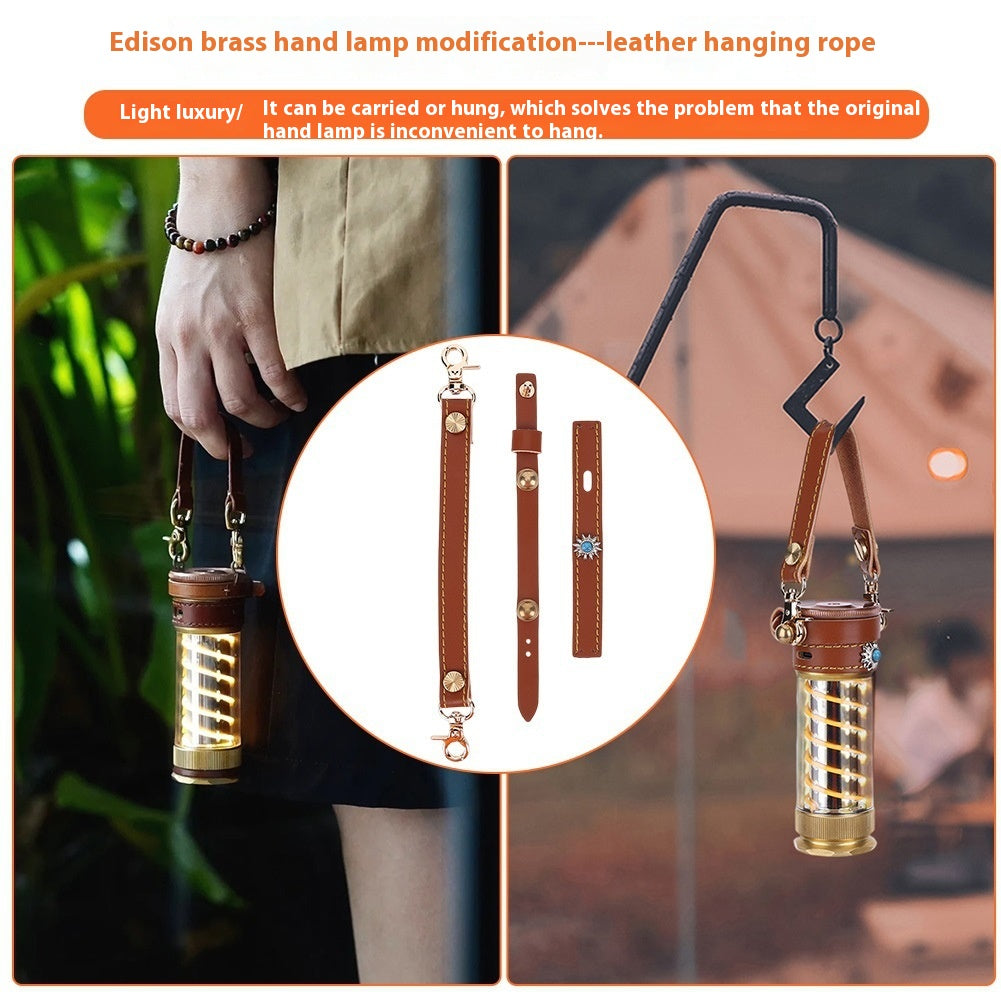 Beibang Edison Camping Lantern Leather Rope 3-Piece Set