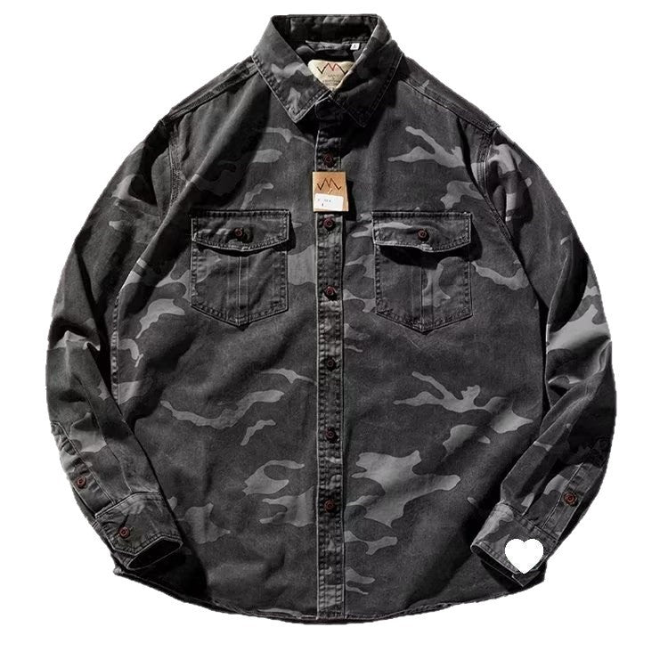 Men’s Camouflage Washed Casual Jacket