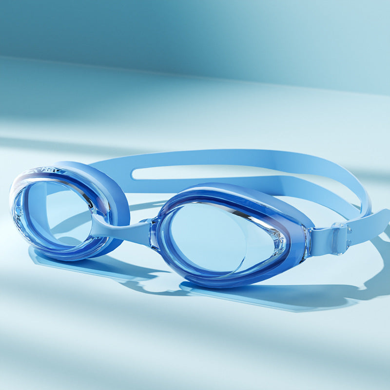 Large Frame Anti-Fog Waterproof Swimming Goggles With Cap
