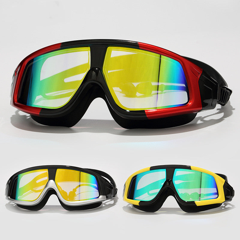 HD Waterproof Anti-Fog Swimming Goggles Large Frame