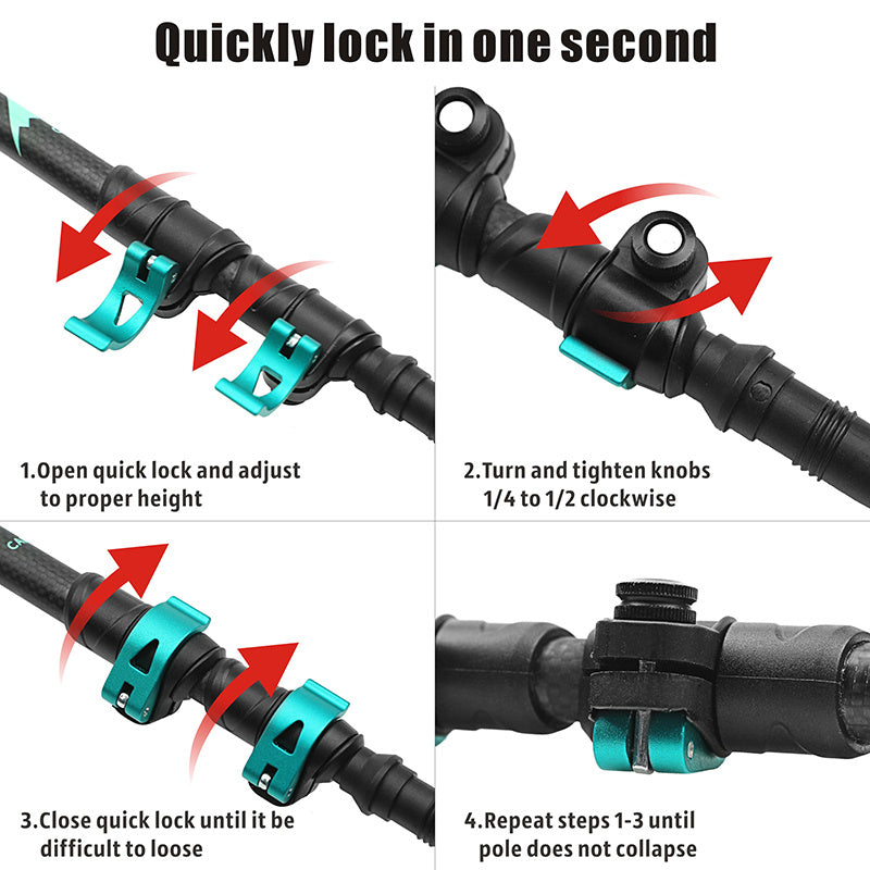 Straight Handle External Lock Trekking Pole Sports Travel