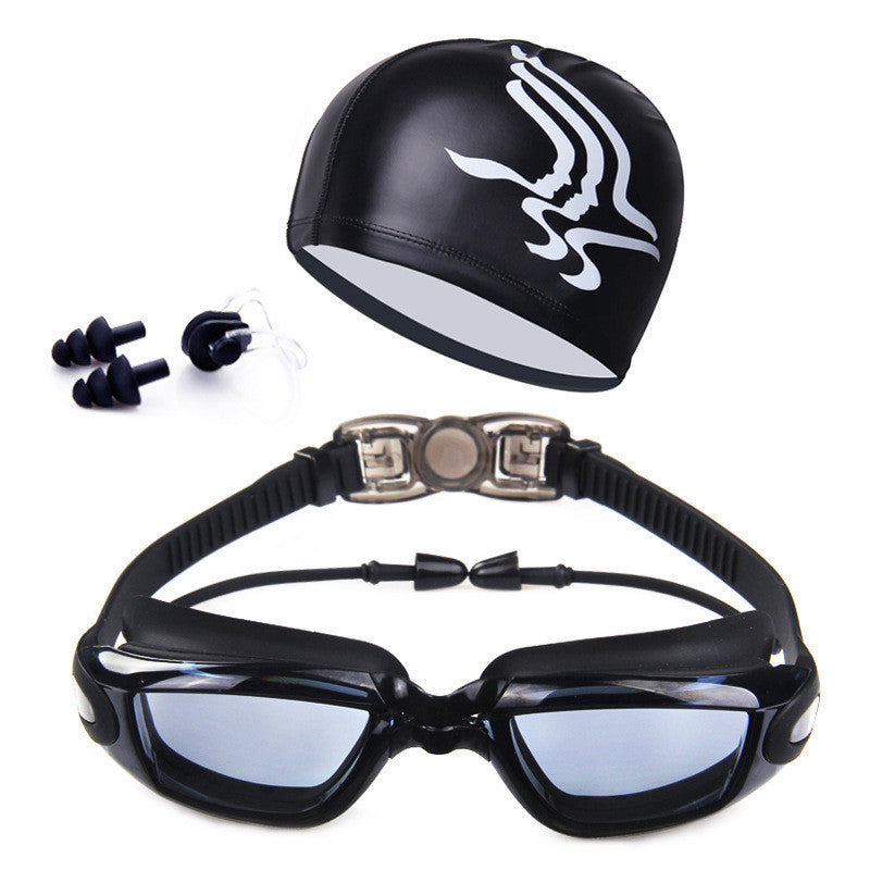 HD Waterproof Anti-Fog Swimming Goggles Set