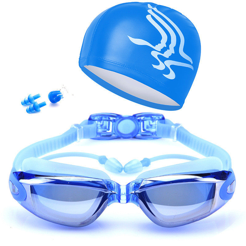 HD Waterproof Anti-Fog Swimming Goggles Set