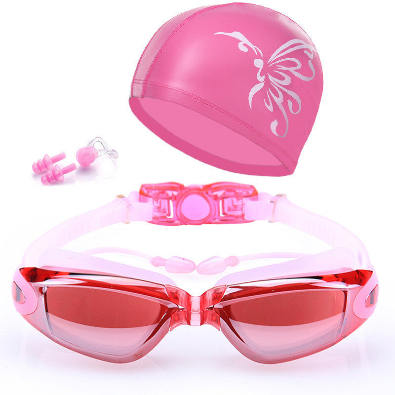 HD Waterproof Anti-Fog Swimming Goggles Set