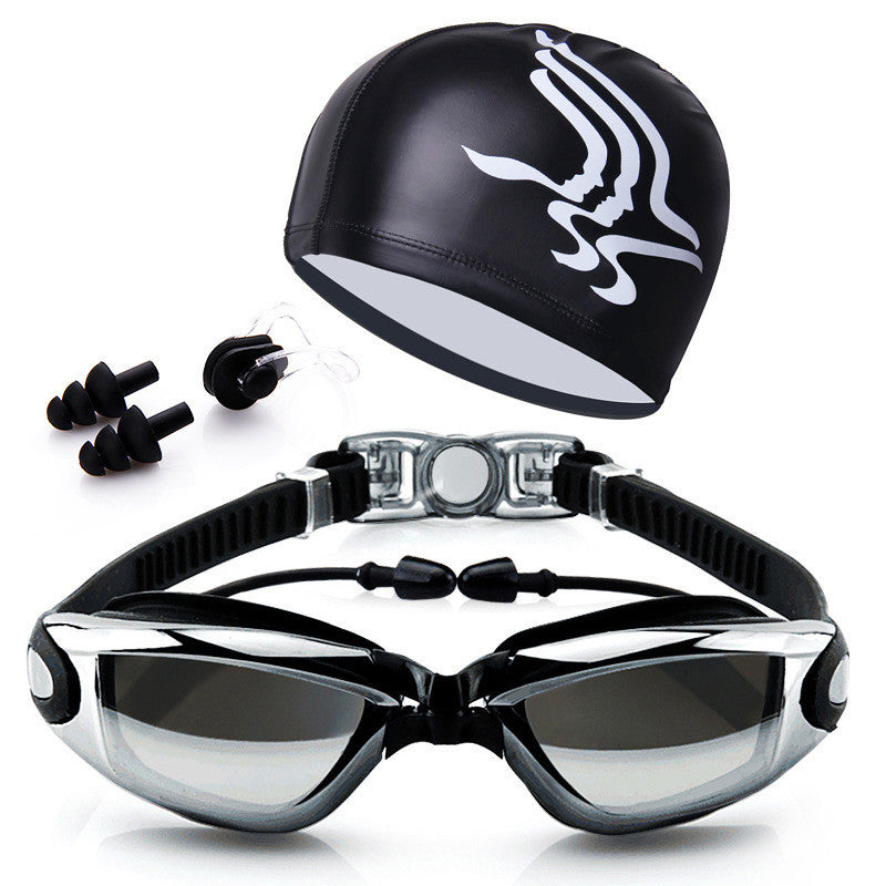 HD Waterproof Anti-Fog Swimming Goggles Set