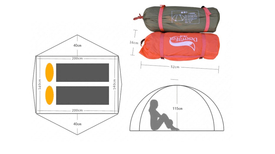 Double-Layer Sun Protection Camping Tent