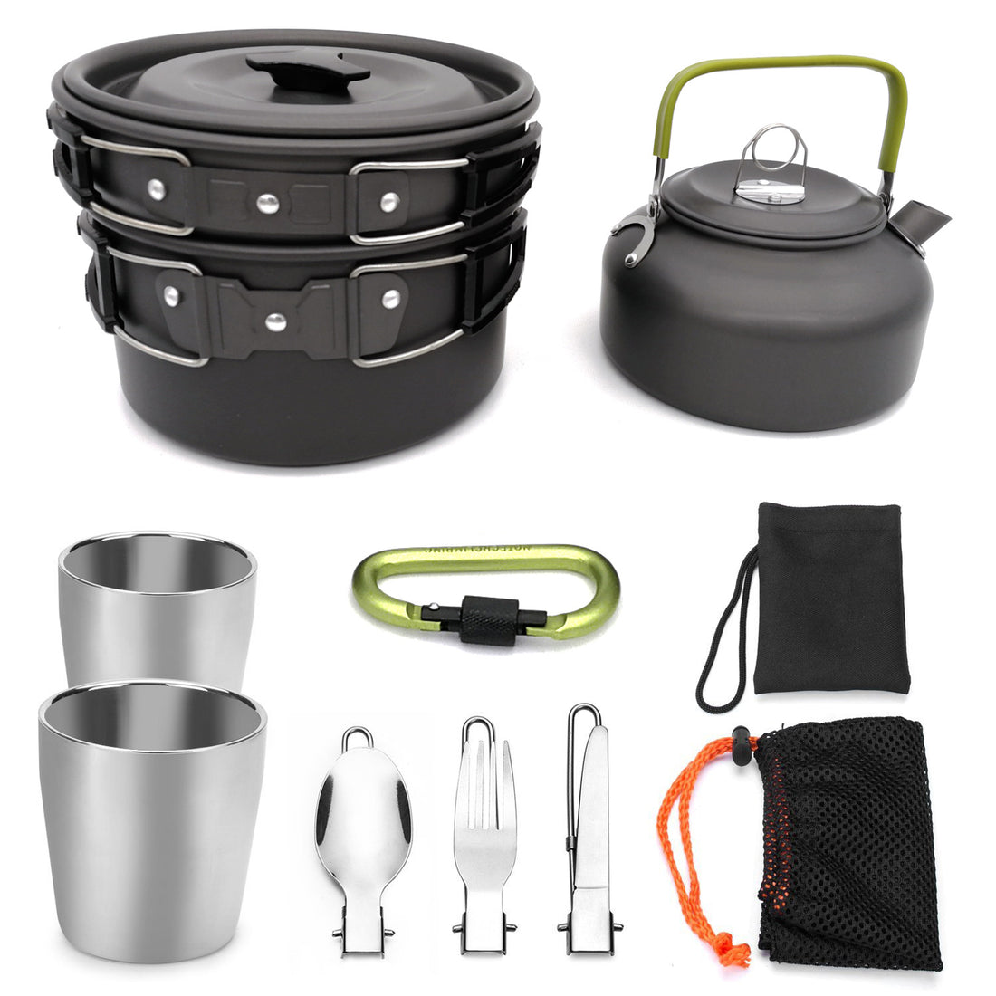 Lightweight Camping Cookware And Cutlery Set