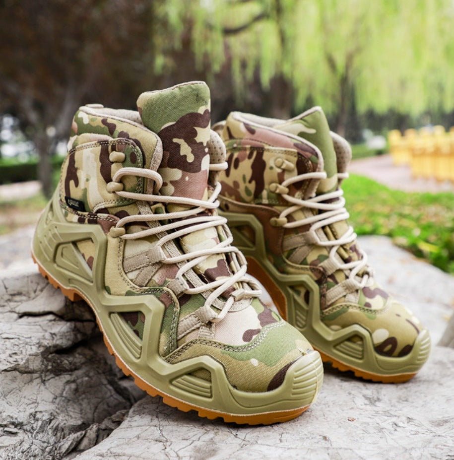 Men’s Mid-High Top Outdoor Military Training Combat Boots
