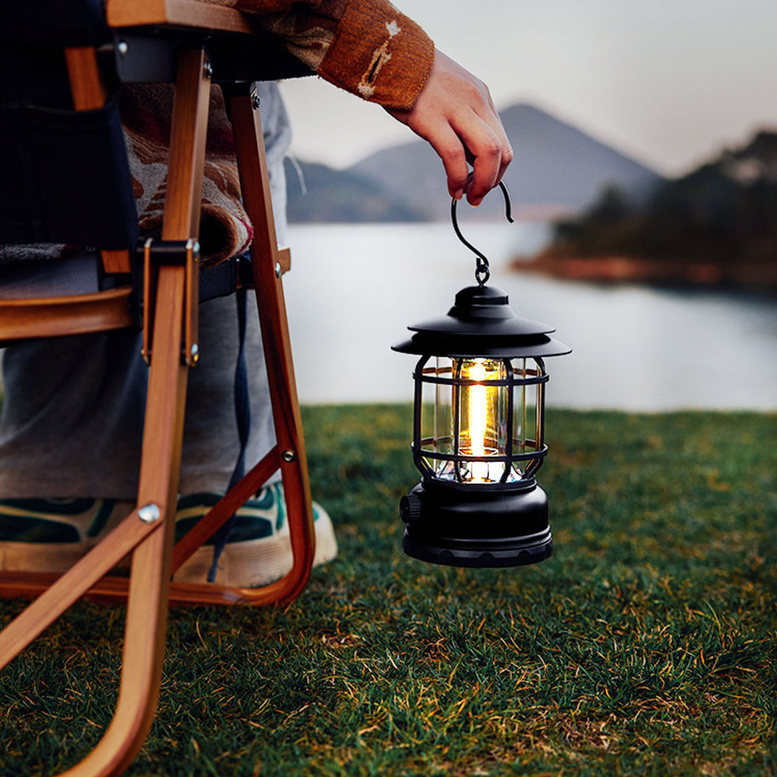 Vintage Rechargeable Camping Lantern Ambient Light