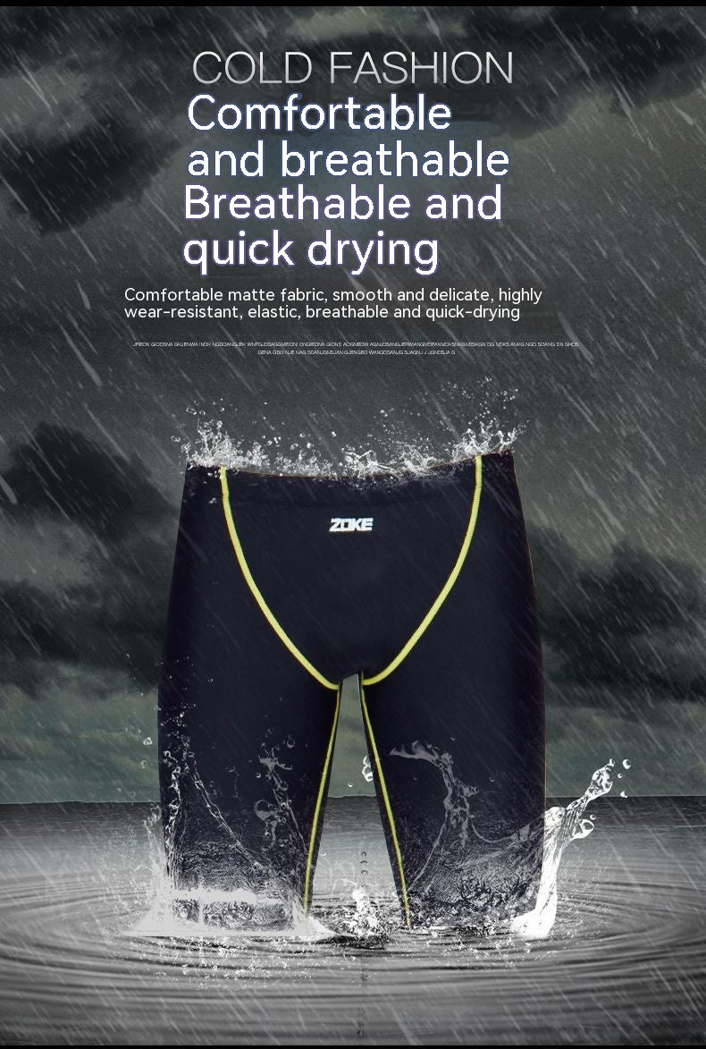 Men's Professional Racing Five-Point Swimming Trunks
