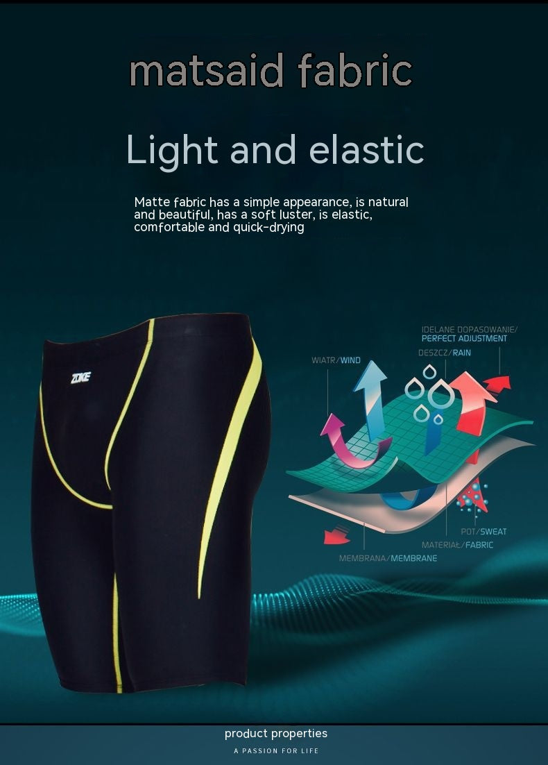 Men's Professional Racing Five-Point Swimming Trunks