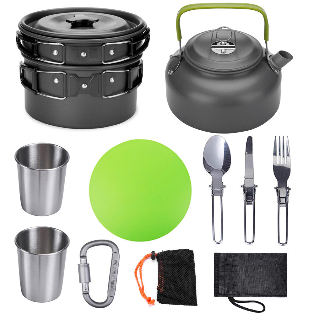 Lightweight Camping Cookware And Cutlery Set