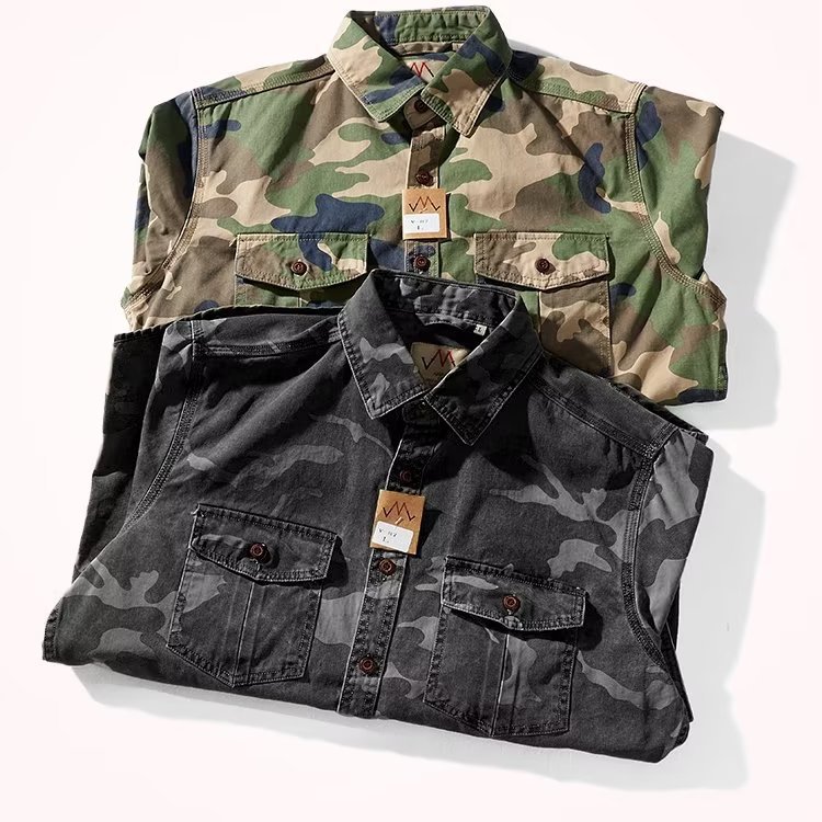 Men’s Camouflage Washed Casual Jacket