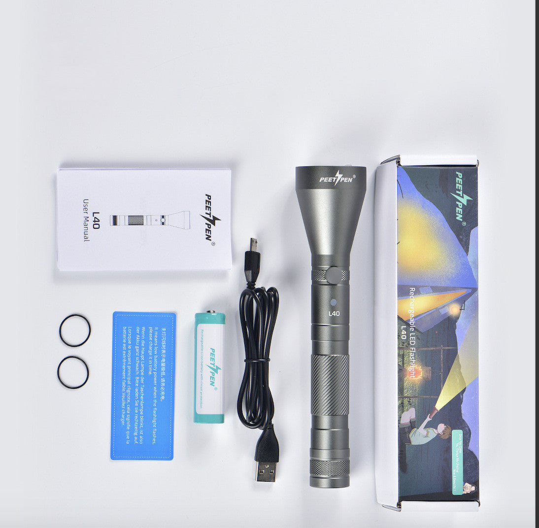 USB Rechargeable Waterproof Compass Flashlight