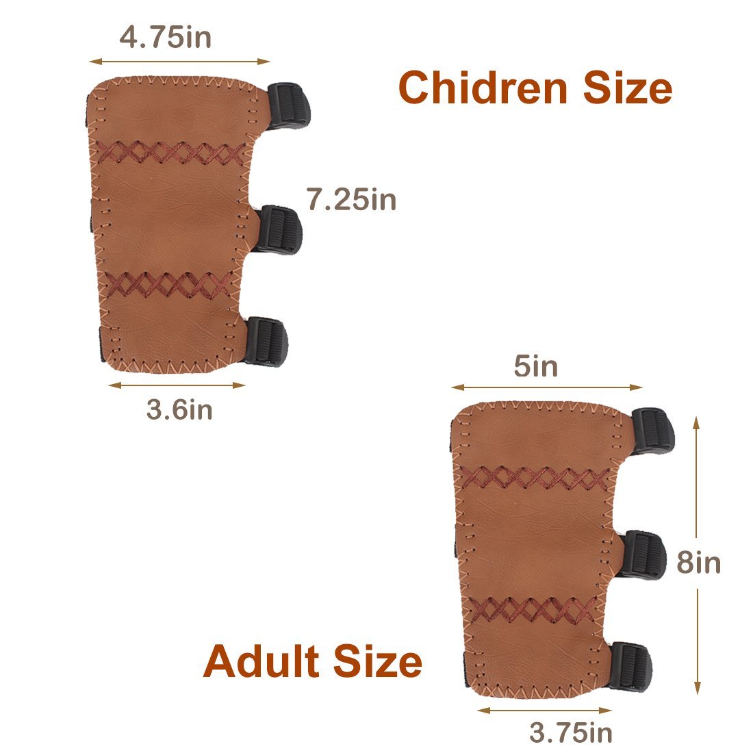 Krayney Youth Leather 3-Strap Archery Arm Guard