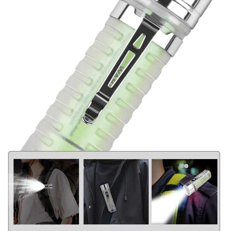 Rechargeable LED UV Laser Camping Flashlight