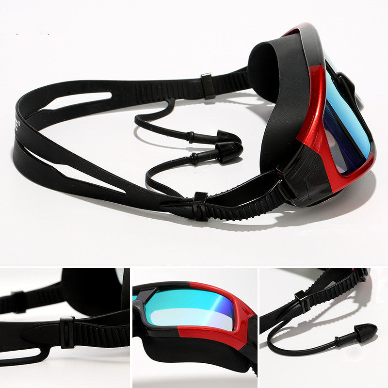 HD Waterproof Anti-Fog Swimming Goggles Large Frame