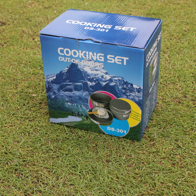 Portable Non-Stick Camping Cookware Set For 2–3 People