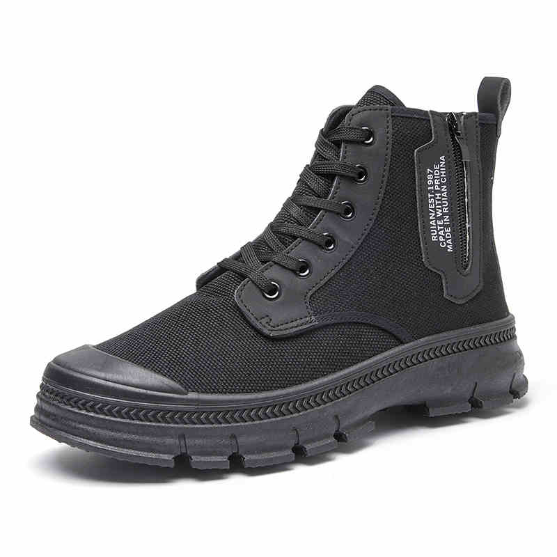 Men’s High-Top Side Zipper Hiking Work Boots