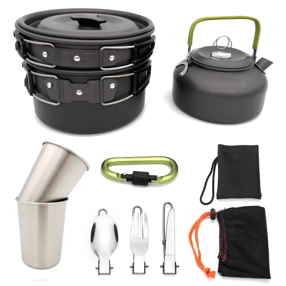 Lightweight Camping Cookware And Cutlery Set