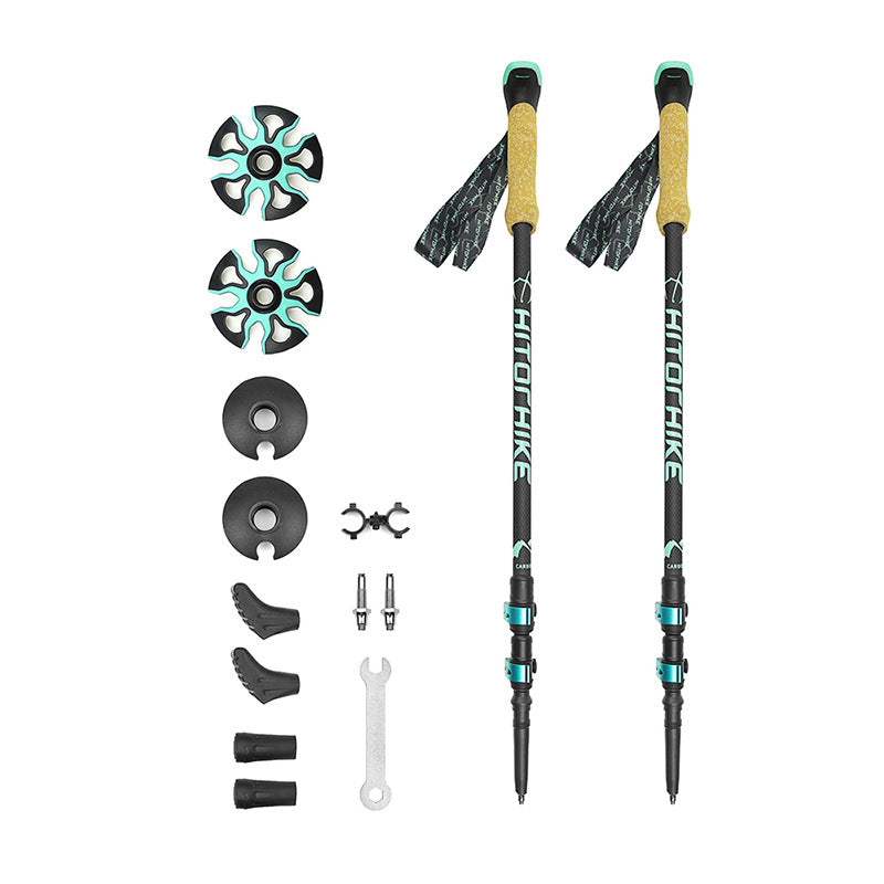 Straight Handle External Lock Trekking Pole Sports Travel