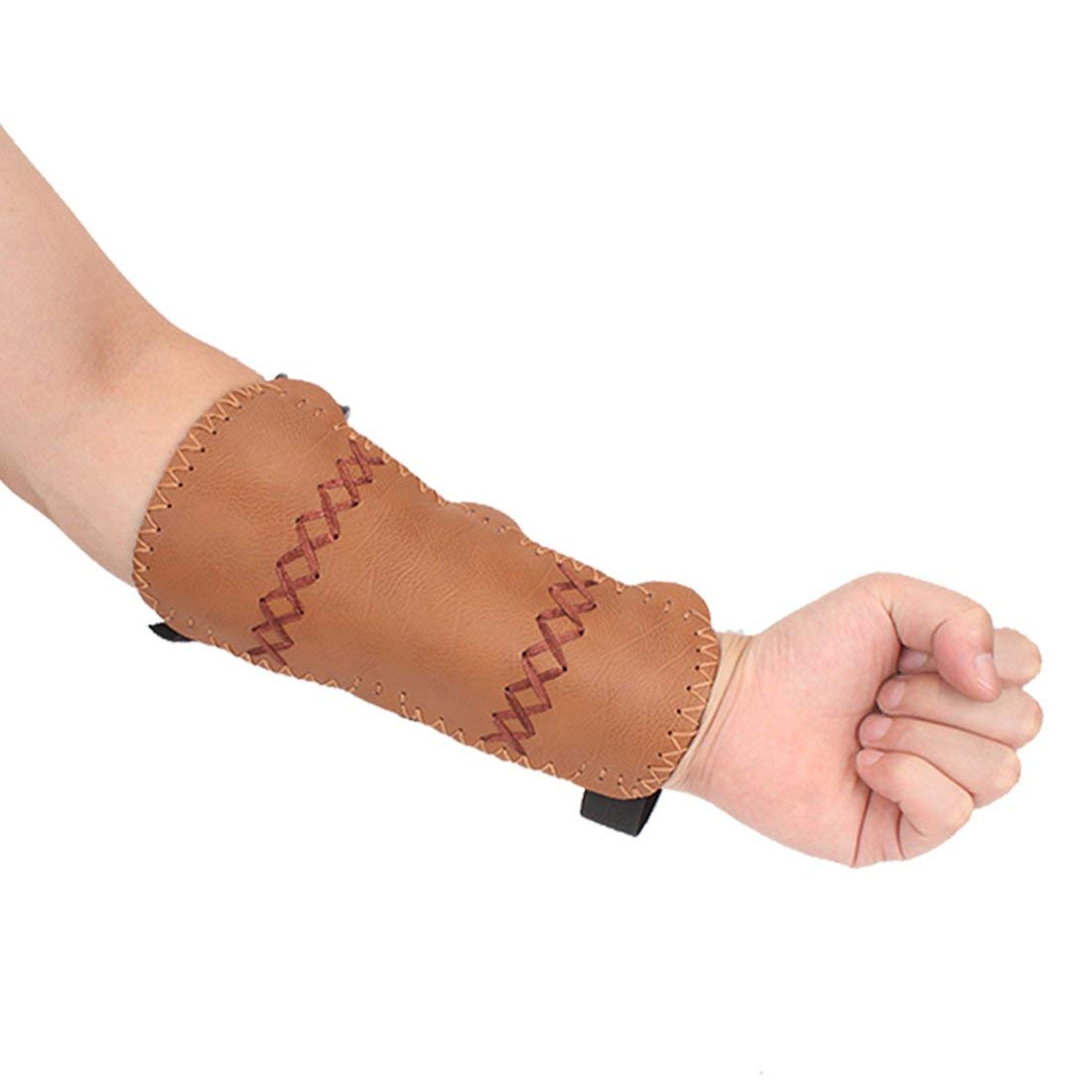 Krayney Youth Leather 3-Strap Archery Arm Guard