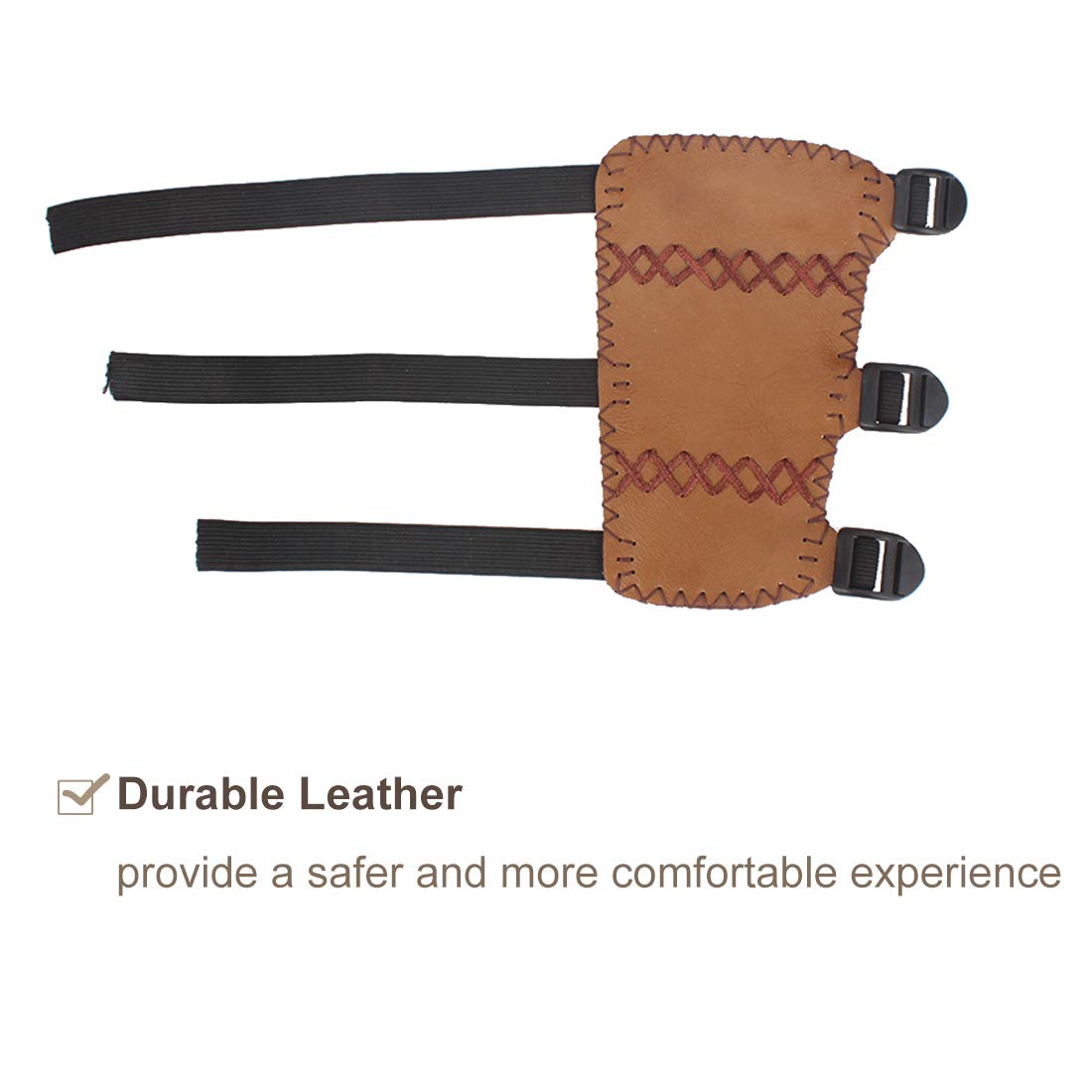 Krayney Youth Leather 3-Strap Archery Arm Guard