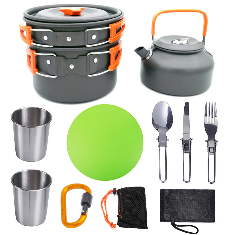 Lightweight Camping Cookware And Cutlery Set