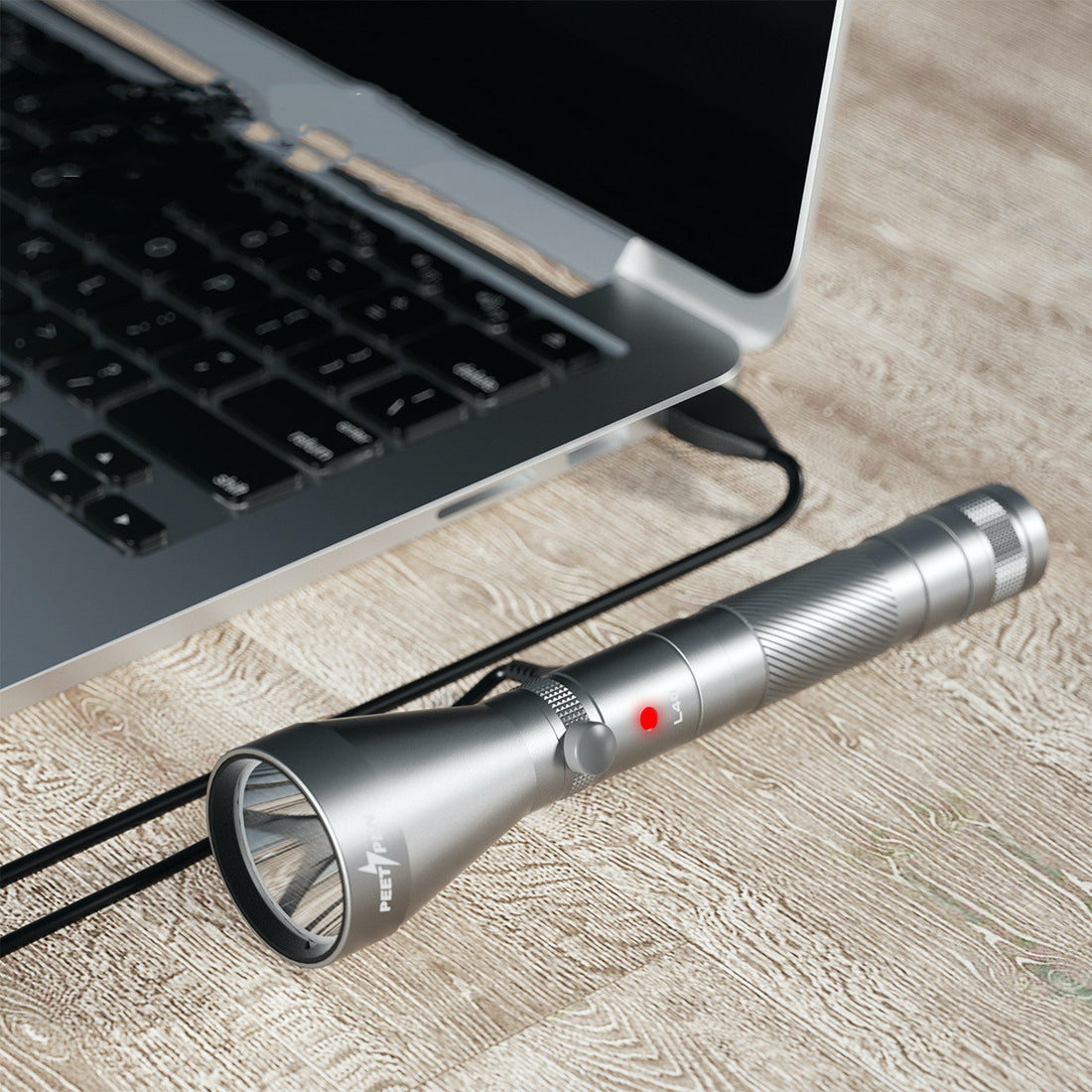USB Rechargeable Waterproof Compass Flashlight