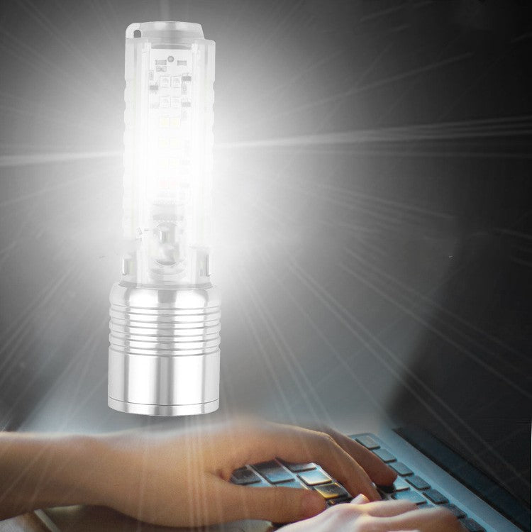 Rechargeable LED UV Laser Camping Flashlight