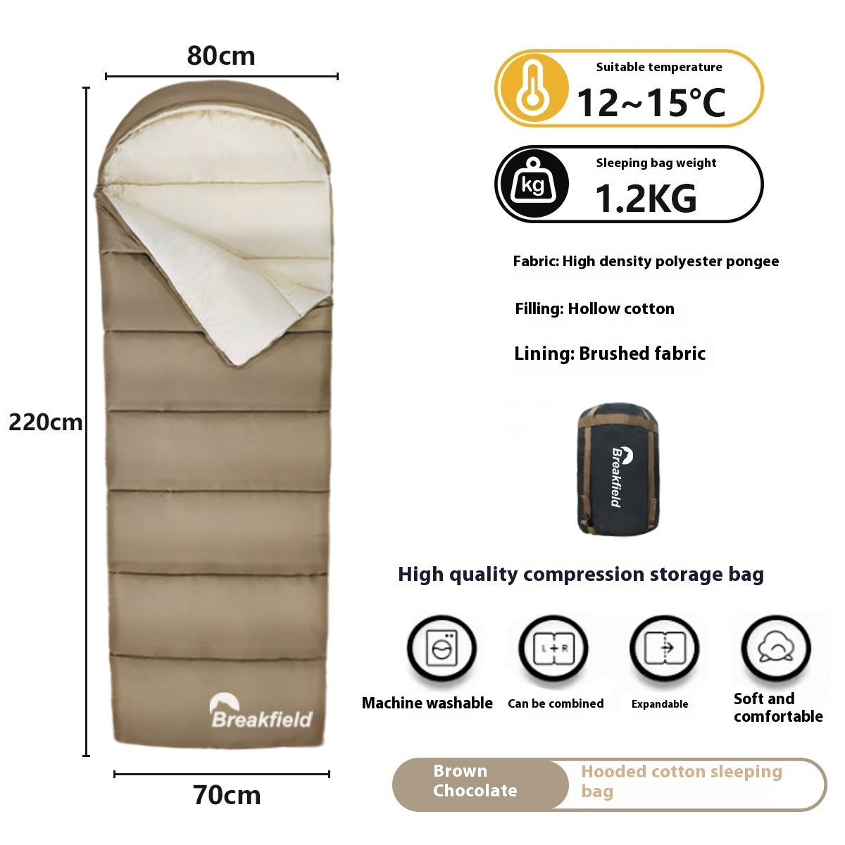 Four-Season Waterproof Cotton Camping Sleeping Bag