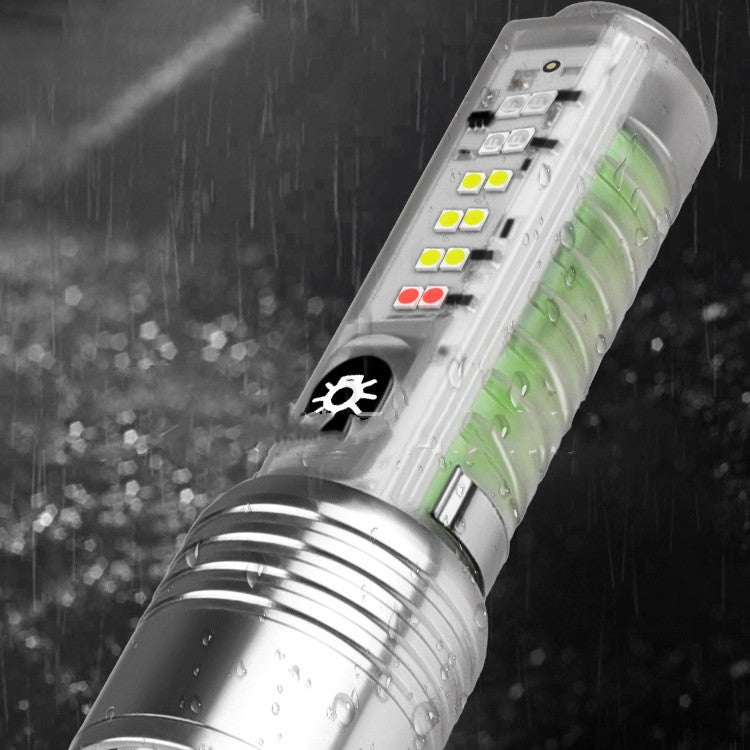Rechargeable LED UV Laser Camping Flashlight