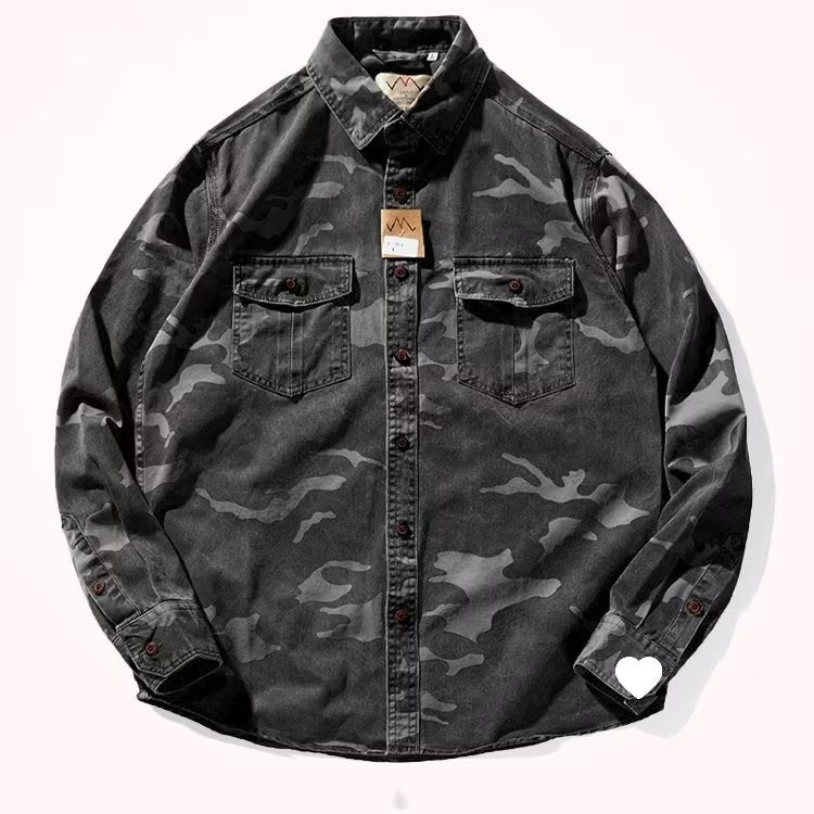 Men’s Camouflage Washed Casual Jacket