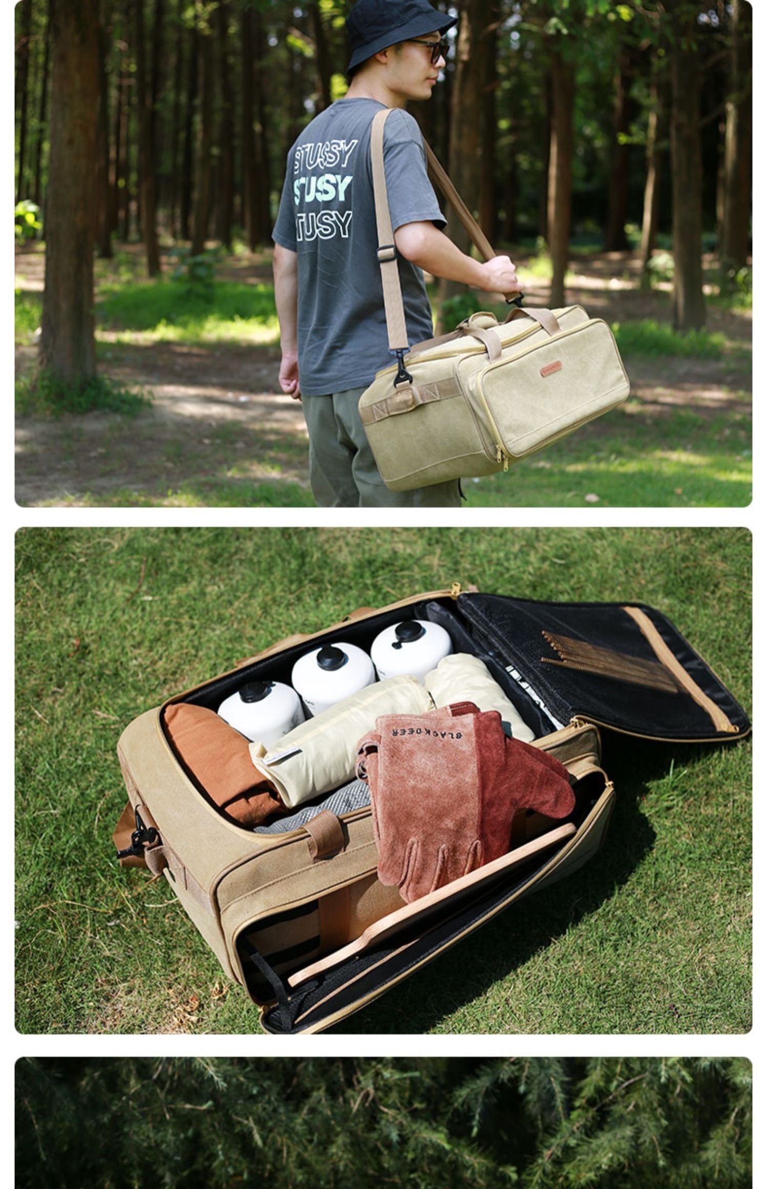 Camping Cookware Set With Gas Stove And Bag