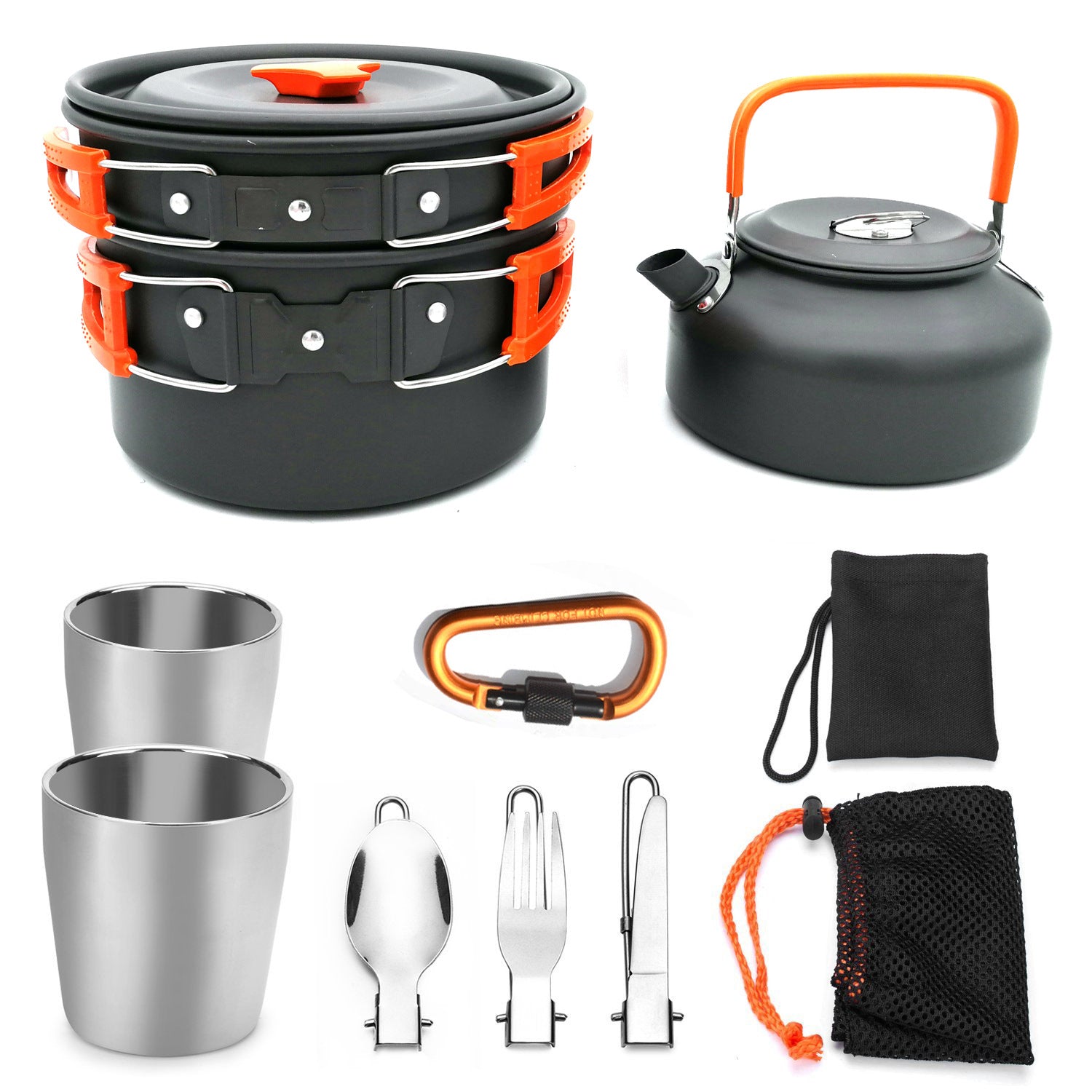 Lightweight Camping Cookware And Cutlery Set