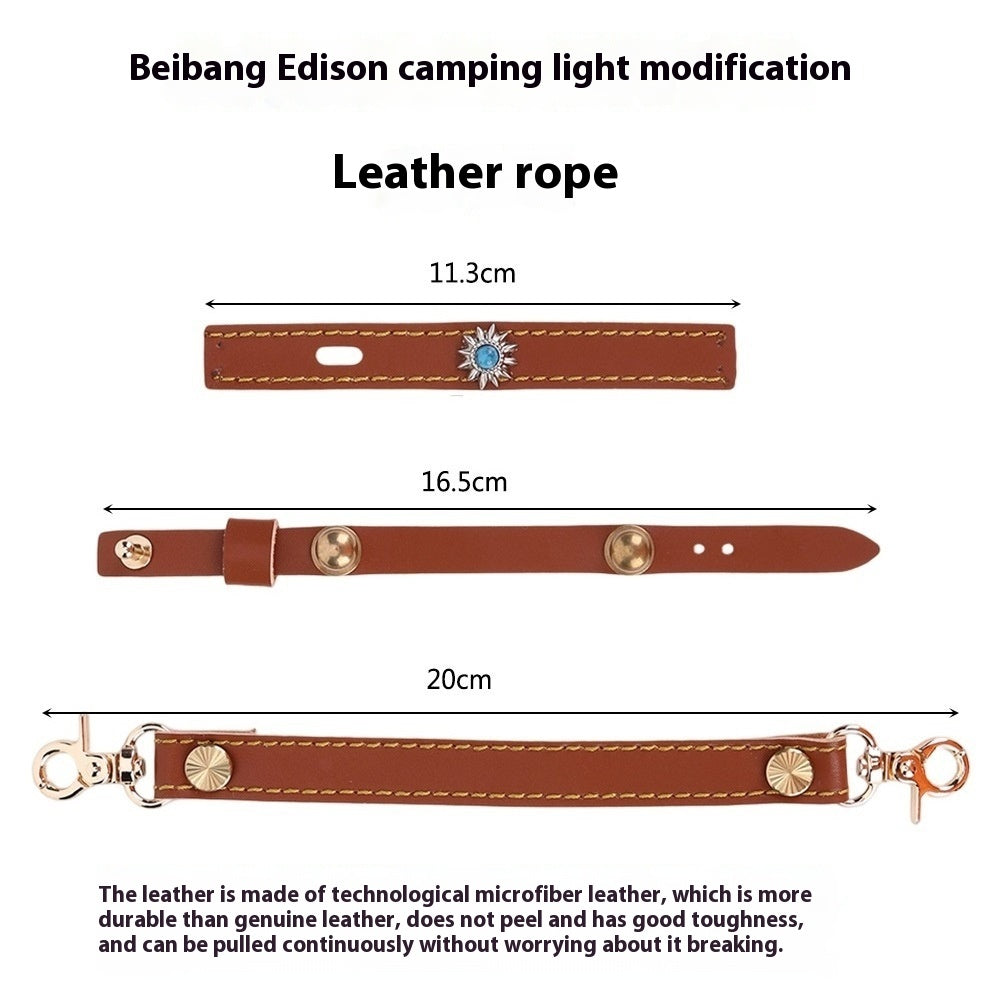 Beibang Edison Camping Lantern Leather Rope 3-Piece Set