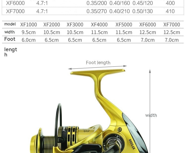 XF1000-7000 Fishing Reel Metal Rocker Arm