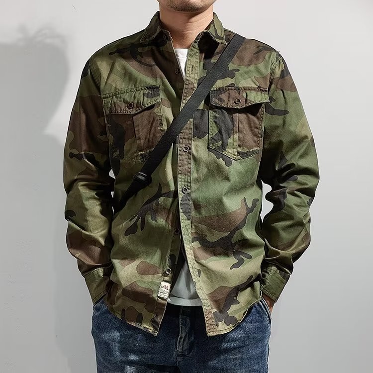 Men’s Camouflage Washed Casual Jacket