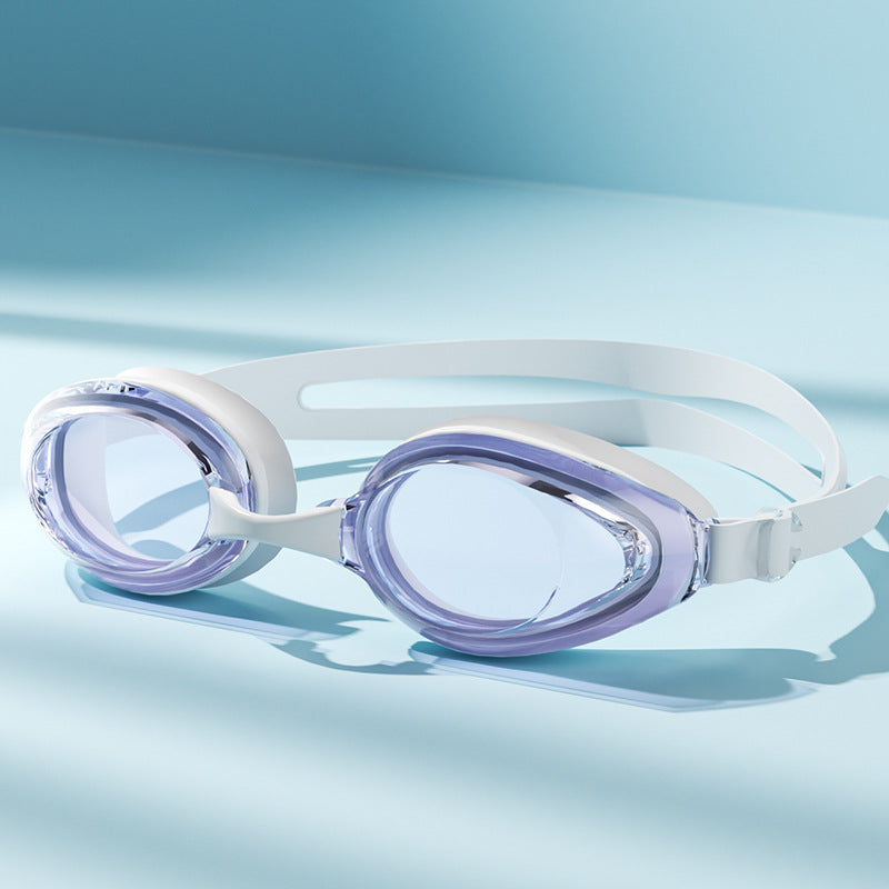 Large Frame Anti-Fog Waterproof Swimming Goggles With Cap