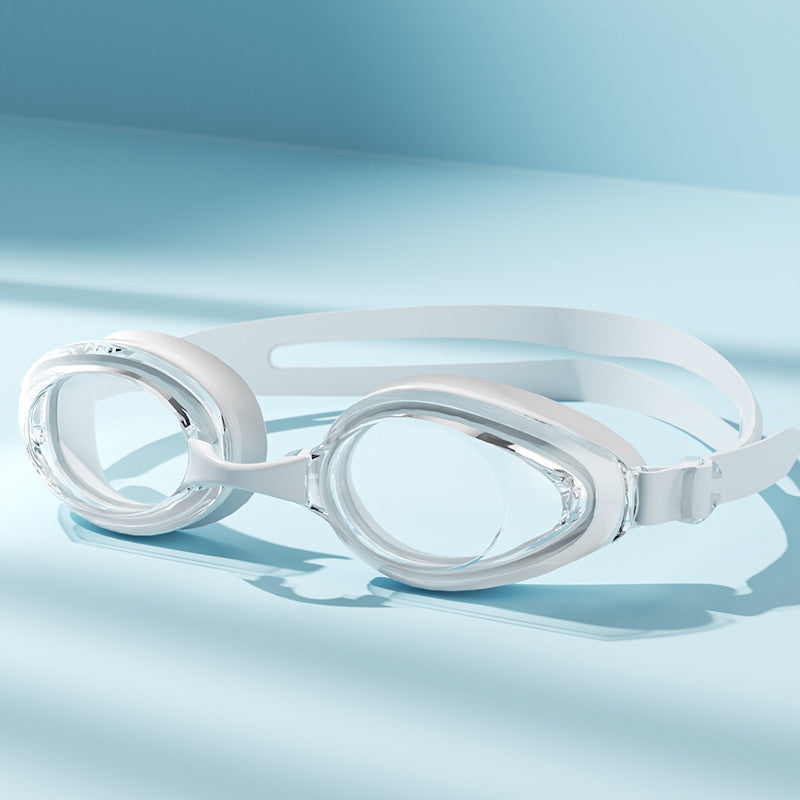 Large Frame Anti-Fog Waterproof Swimming Goggles With Cap