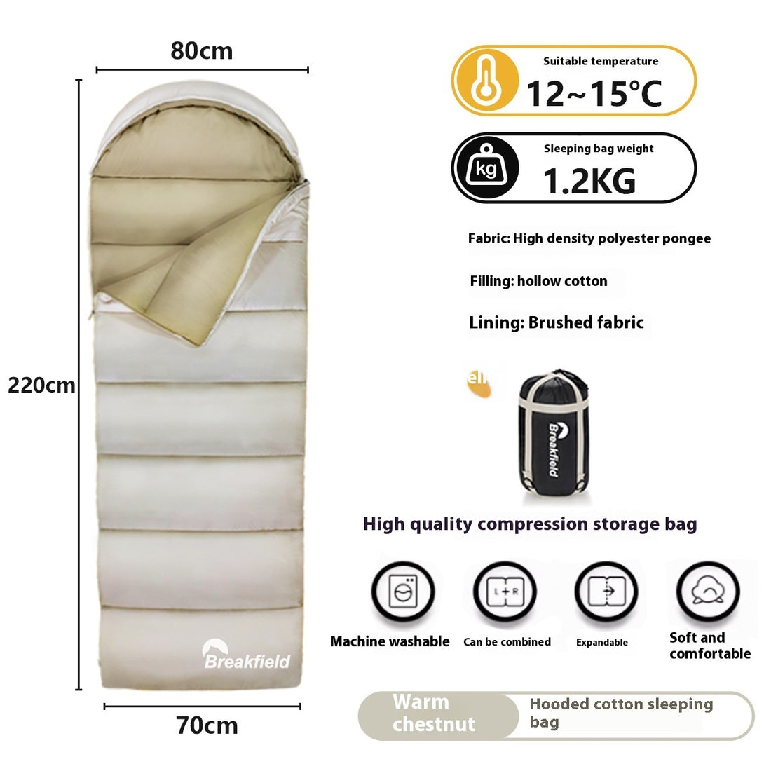 Four-Season Waterproof Cotton Camping Sleeping Bag