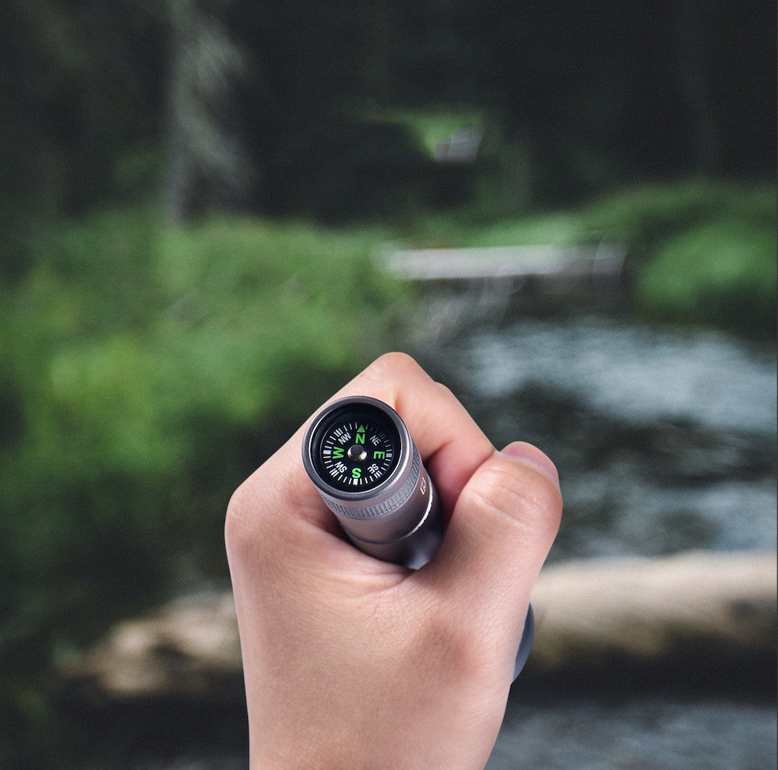 USB Rechargeable Waterproof Compass Flashlight