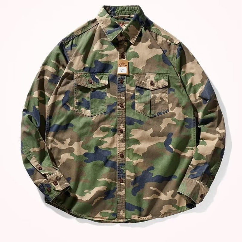 Men’s Camouflage Washed Casual Jacket