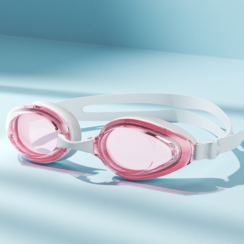 Large Frame Anti-Fog Waterproof Swimming Goggles With Cap